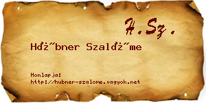 Hübner Szalóme névjegykártya